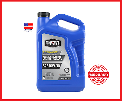 #ad Super Tech All Mileage Synthetic Blend Motor Oil SAE 10W 30 5 Quarts $16.00