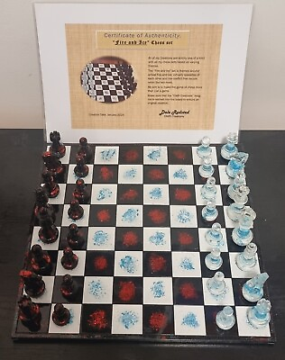 #ad quot;Fire amp; Icequot; Chess set Made By Melb Resin Artist... Holographic 3D Effect. AU $225.00