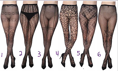 #ad Frenchic Fishnet Crochet Lace Tights Pantyhose size 3X 4X Style 1011 $15.99