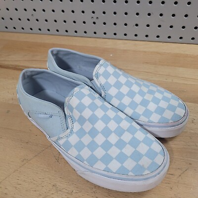 #ad Vans Off The Wall Blue And White Checkered Slip On Womens US size 6.5 $13.99