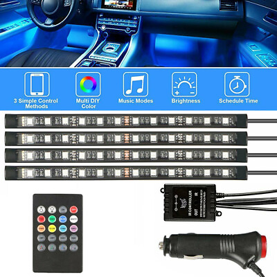 #ad LED Color light strip for Cars Inside Lighting interior Accessories Glow 16 RGB $9.71
