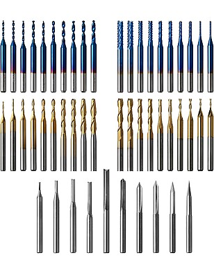 #ad 50pcs Tungsten Carbide End Mill Router Bits 1 8#x27;#x27; Shank CNC Cutter Milling Set T $39.99
