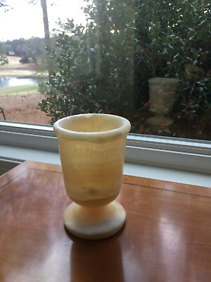 Museum Replica Alabaster Hand Made in Egypt Candle Lamp Medium 6 Inches $45.00