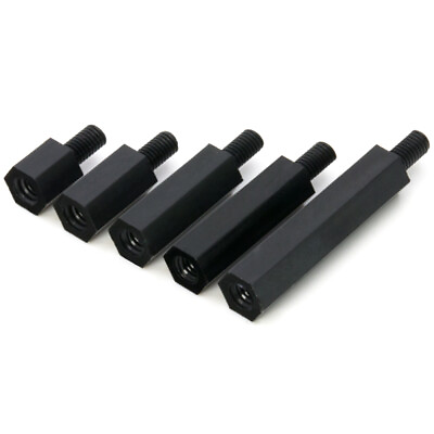 #ad M2 M2.5 M3 M4 Black Plastic Nylon Hex Column Standoff Support Spacer Pillar $4.19