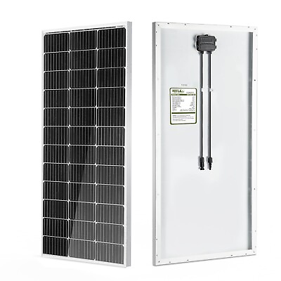#ad HQST 100 Watt 12V Monocrystalline Solar Panel with Solar Connectors High Eff... $92.83