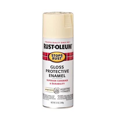 #ad Rust Oleum Stops Rust Gloss Antique White Spray Paint 12 oz $16.10