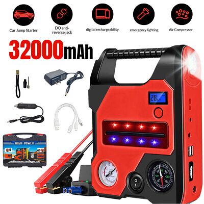 #ad 6 in 1 Car Jump Starter with Air Compressor Battery Charger 12V Jump Box Jumper $68.99