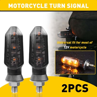 #ad Motorcycle Motor Signal Turn LED Indicator Light Smoke Amber Fit Honda Yamaha $9.99