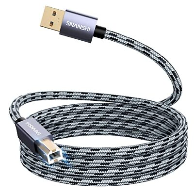#ad SNANSHI Printer Cable 20 Feet USB Printer Cable USB 2.0 Type A Male to B Male $15.37