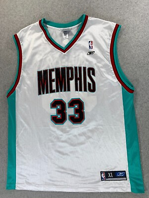 #ad Memphis Grizzlies NBA Vintage Basketball Jersey #33 Miller Men#x27;s XL White $39.99