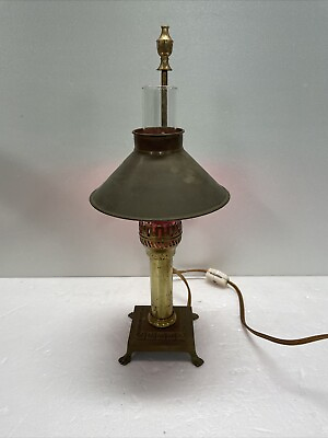 #ad VINTAGE BRASS ORIENT EXPRESS PARIS STYLE CLAWFOOT RAILROAD TABLE LAMP. Read $32.40
