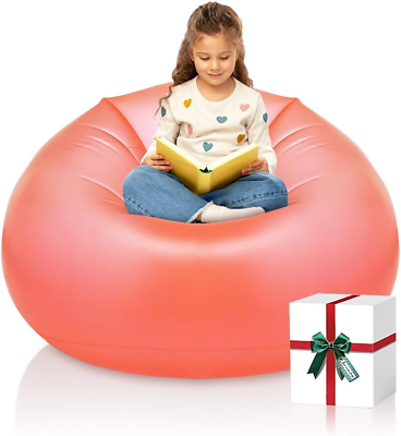 #ad Inflatable Sofa Chair Lounge Couch Portable Bean Bag for Camping Trip Movie N $41.99