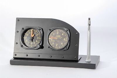 #ad Cockpit Style Alarm Clock Desk Display with Pen Pencil Holder Aviation PI 0110 $293.50