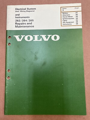 #ad OEM Volvo 262 264 265 Electrical System excl. Wiring Diagrams amp; Instruments $22.50