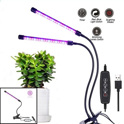 #ad 1 4 Heads LED Plant Growing Lamp Light with Clip for Indoor Plants Hydroponic $23.24