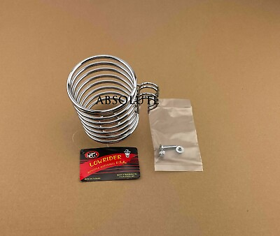 #ad NEW 4quot; LONG GENUINE VINTAGE LOWRIDER BICYCLE ROUND CUP STEEL HOLDER IN CHROME. $32.85