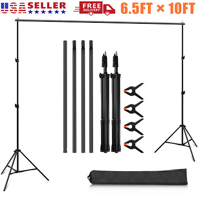 #ad Adjustable Background Support Stand Photography 10Ft Photo Backdrop Crossbar Kit $26.45