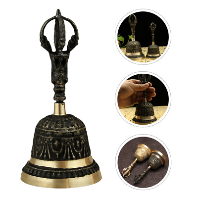#ad Vintage Hand Bells Rustic Jingle Call Brass Copper Iron Wedding Pet Dinner $15.85