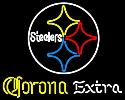 #ad 10quot; Vivid Pittsburgh Steelers Corona Extra LED Neon Sign Light Lamp Beer Decor $84.99