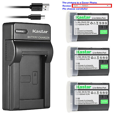 #ad Kastar Battery Slim USB Charger for EN EL15c ENEL15c Nikon Z 5 Z 6 Z 7 Camera $6.59