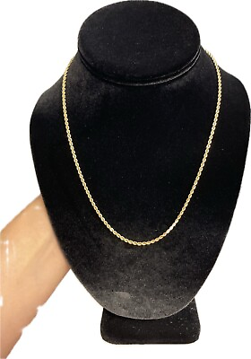 #ad 14K SOLID YELLOW GOLD TWIST STYLED NECKLACE 18quot; MADE IN ITALY BRAND NEW $230.00
