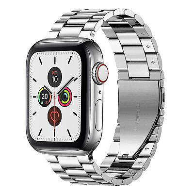 #ad Worryfree Gadgets Stainless Steel Classic Wristband for Apple Watch Silver $27.15