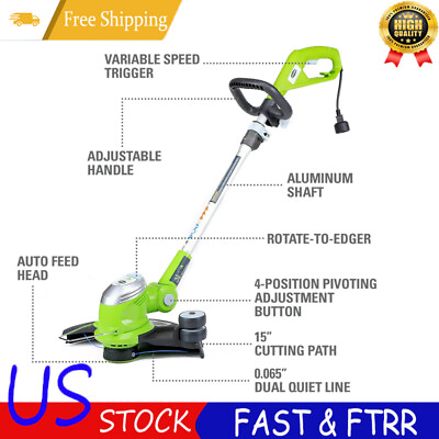 #ad 5.5 Amp 15#x27;#x27; String Trimmer Lawn Edger Telescoping Lawn Weed Grass Corded Cutter $80.46