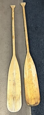 #ad Vintage Old Wooden Paddles 59” $60.00