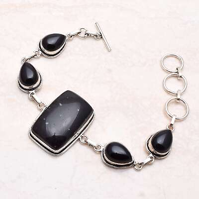#ad Black Onyx Gemstone Ethnic Handmade Bracelet Jewelry 25 Gms AB 4774 $3.99