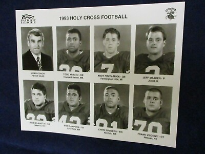 #ad Glossy Press Photo Vintage 1993 Holy Cross Football head coach player photos $17.00