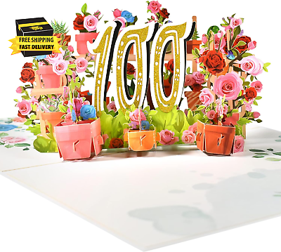 #ad 100Th Birthday Pop up Card100Th Birthday Card for GrandmaGrandpa ⭐⭐⭐⭐⭐ $13.40