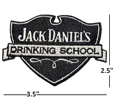 #ad Jack Daniels Old No.7 Drinking School 100% Embroidered JD Logo Iron on Patch $2.99