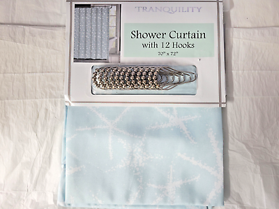 #ad #ad Tranquility Brand Aqua Starfish Shower Curtain with 12 Curtain Hooks 70 x 72... $29.99