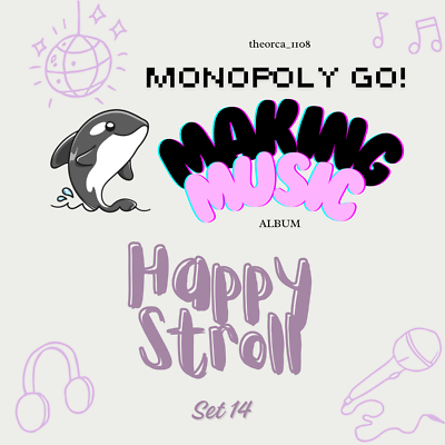 #ad Monopoly Go 5🌟 Stickers Set 14 Happy Stroll READ DESCRIPTION $6.99