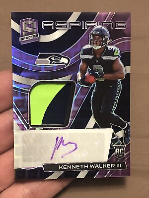 #ad Kenneth Walker III 27 30 2022 Spectra Aspiring Prizm RPA RC Rookie Patch Auto $74.99