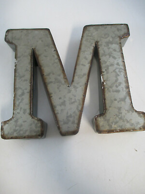 #ad Galvanized Metal Letter M 6quot; Rustic Country Industrial Farmhouse 3D $3.00