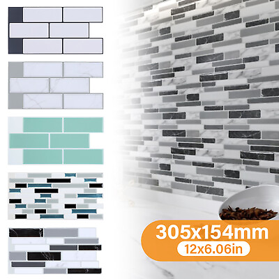 #ad 10 100 pcs Tile Sticker Peel and Stick Self Adhesive Wall Sticker Kitchen Decal $64.98