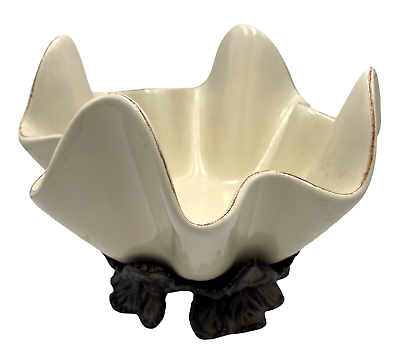 #ad ARTHUR COURT Ceramic Bowl Ruffle Handkerchief with stand $20.00