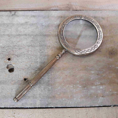 #ad Antique Brass Magnifying Glass Vintage Magnifier Collectible Desktop Item Gift $19.00