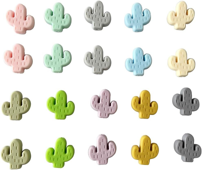 #ad 20Pcs 20mm Cactus Beads Colorful Shaped Focal for Pens mix $17.78
