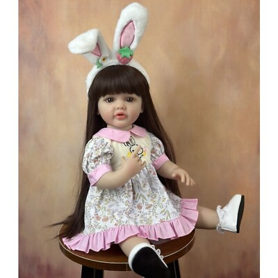 #ad 22 Inch Full Body Soft Reborn Baby Girl Doll Toy Lifelike Princess Toddler Cute $67.44
