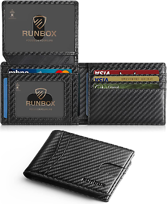 #ad Men#x27;S Wallets 15 Card Holder Slim Rfid Leather 2 ID Window with Gift Box Men#x27;S A $23.99