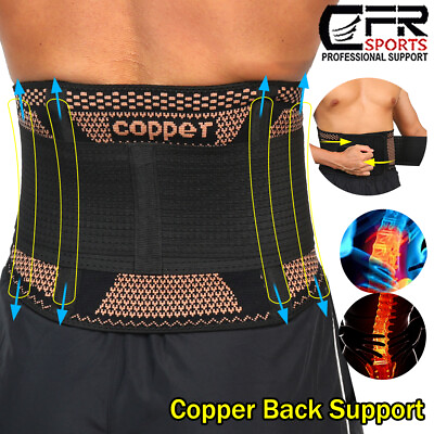 #ad Copper Back Brace for Lower Back Pain Relief Lumbar Support Belt for Men amp; Women $25.51