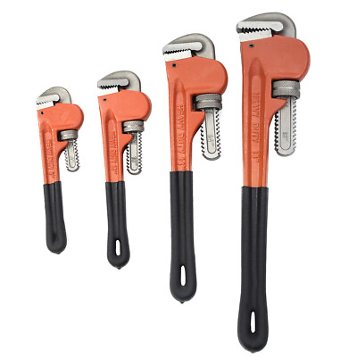 #ad 4 PCS Adjustable Heavy Duty Pipe Wrench Set 8quot; 10quot; 14quot; 18quot; Monkey Heat Treated $26.99