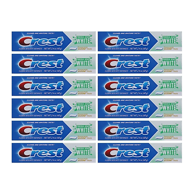 #ad Crest Fresh amp; White Toothpaste Peppermint Gleem 2.4 oz Pack of 12 Tubes $28.46