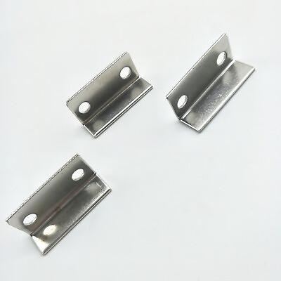 #ad 10x Home Office Cupboard Silver Tone Metal Right Angle Drawer Lock Strike Plate $6.92