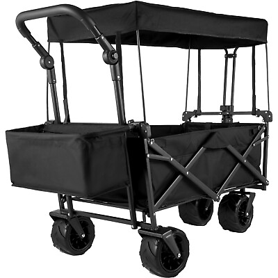#ad VEVOR Folding Wagon Cart Collapsible Garden Cart w Canopy 220lbs Big Wheels $89.29