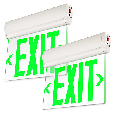 #ad 2 Pack LED Edge Lit Exit Sign with Rotating Clear Panel Single Acrylic Face $69.99