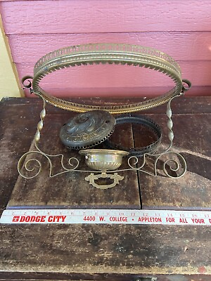 #ad Antique Vintage Hanging Oil Kerosene Lamp Frame parts for Restoration Ball Shade $49.99
