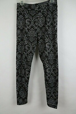 #ad Concepts New York Womens Leggings Sweatpant Black Grey Print Warm Size M $9.98